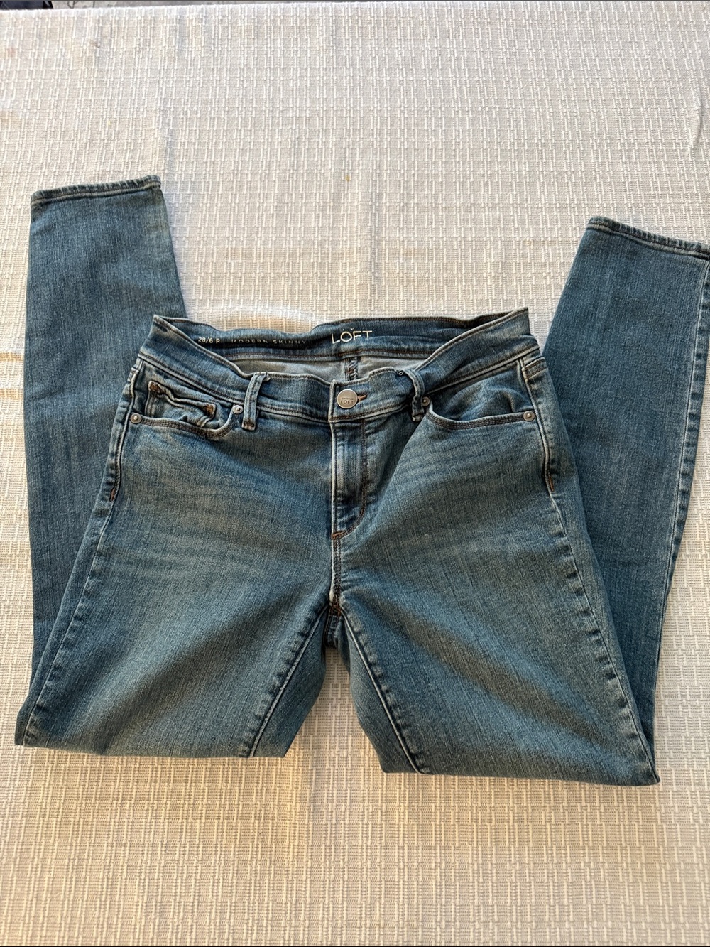 LOFT Skinny Jeans in Classic Blue Denim